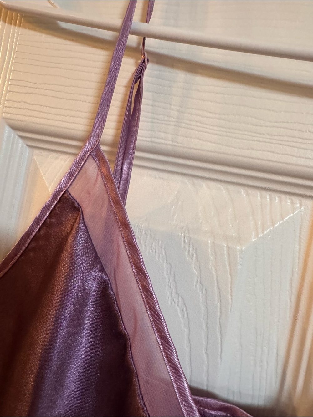 Medium Purple Satin Slip Dress - Picture 4 of 5